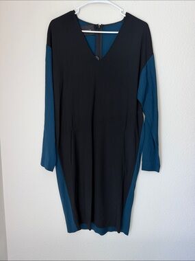Cedric Charlier Color Block V Neck Dress